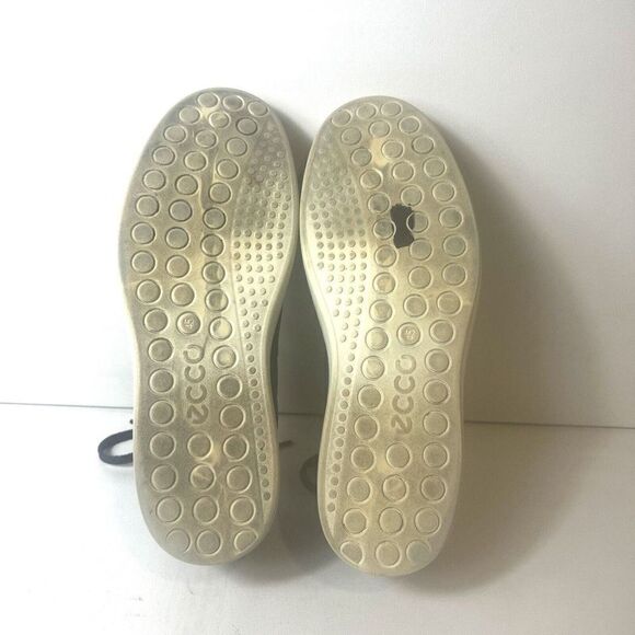 Ecco Mens US 11-11.5 EU 45 Shoe Sneaker Dark Gray Leather Casual Comfort Low Top - Picture 10 of 13